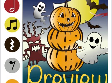 Halloween color worksheet 萬聖節音符填色學習單