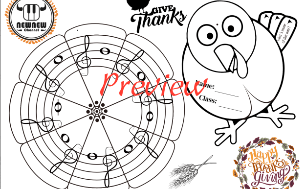 小火雞轉轉音高學習單高低音版本