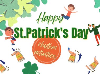 St. Patrick’s day music lessons rhythm percussion activities students elementary beat game