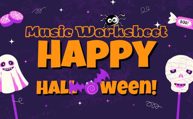 萬聖節的小蜘蛛,蜘蛛=音符,蛛網=五線譜